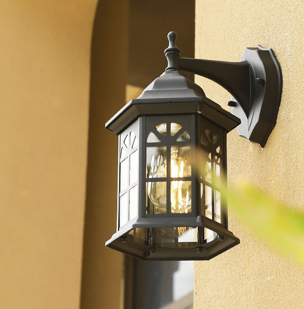 Outdoor Lantern Light - 1 Light Outdoor Wall Sconce with Glass Shade, Aluminum Body, Waterproof Porch Lantern, Garage Lamp - Image 2