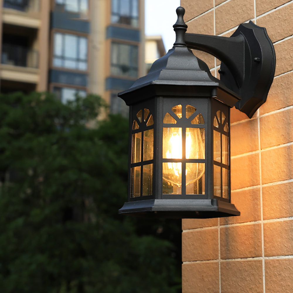 Outdoor Lantern Light - 1 Light Outdoor Wall Sconce with Glass Shade, Aluminum Body, Waterproof Porch Lantern, Garage Lamp - Image 4