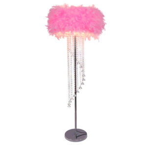 Feather Floor Lamp, Modern Standing Lamp with Crystal, Cute Floor Lamp for Living Room Bedroom