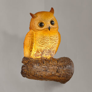 Owl Wall Sconce, Fun Wall Light, Small Resin Wall Lamp, Decorative Wall Mount Lamp for Garden, Stairway, Corridor