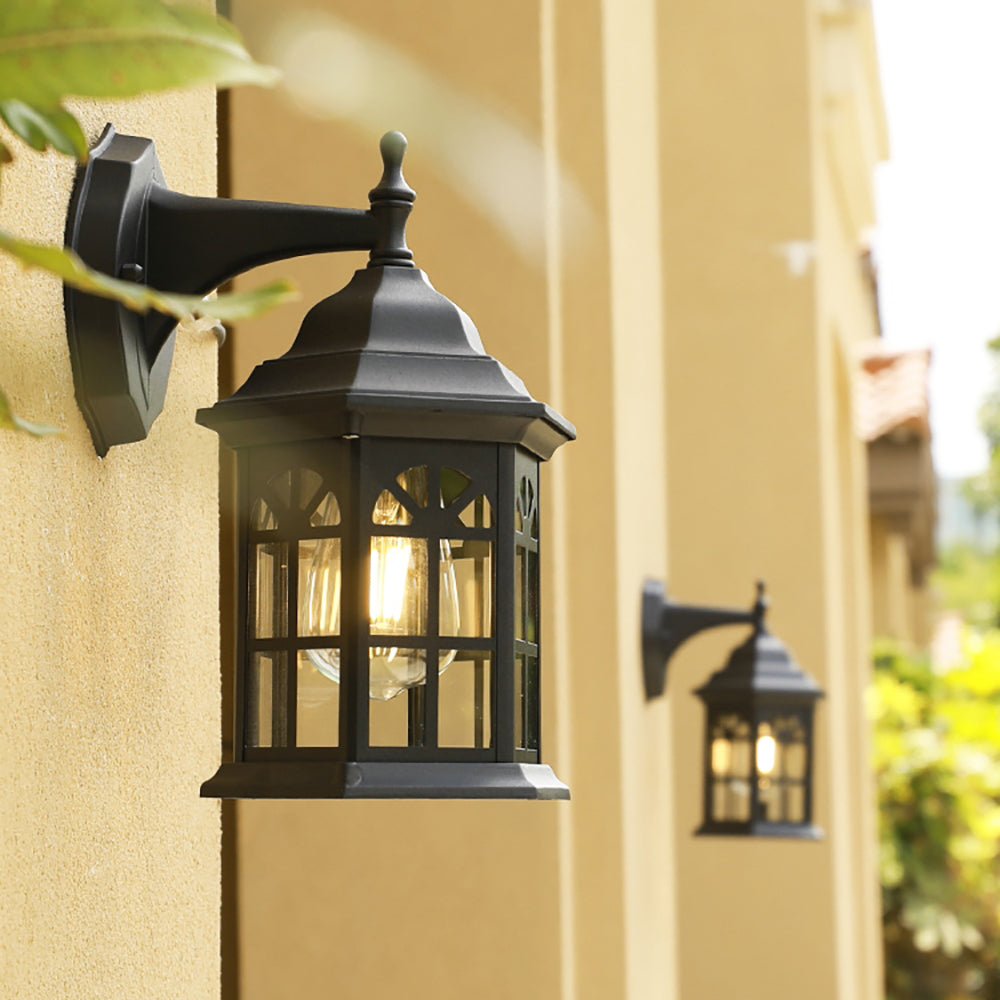Outdoor Lantern Light - 1 Light Outdoor Wall Sconce with Glass Shade, Aluminum Body, Waterproof Porch Lantern, Garage Lamp - Image 3