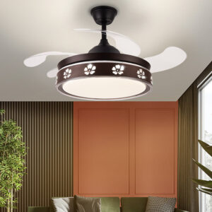 Flower Ceiling Fan with Lights and Remote Control, 42" LED Ceiling Fan, Reversible Fan Chandeliers for Bedroom Kitchen