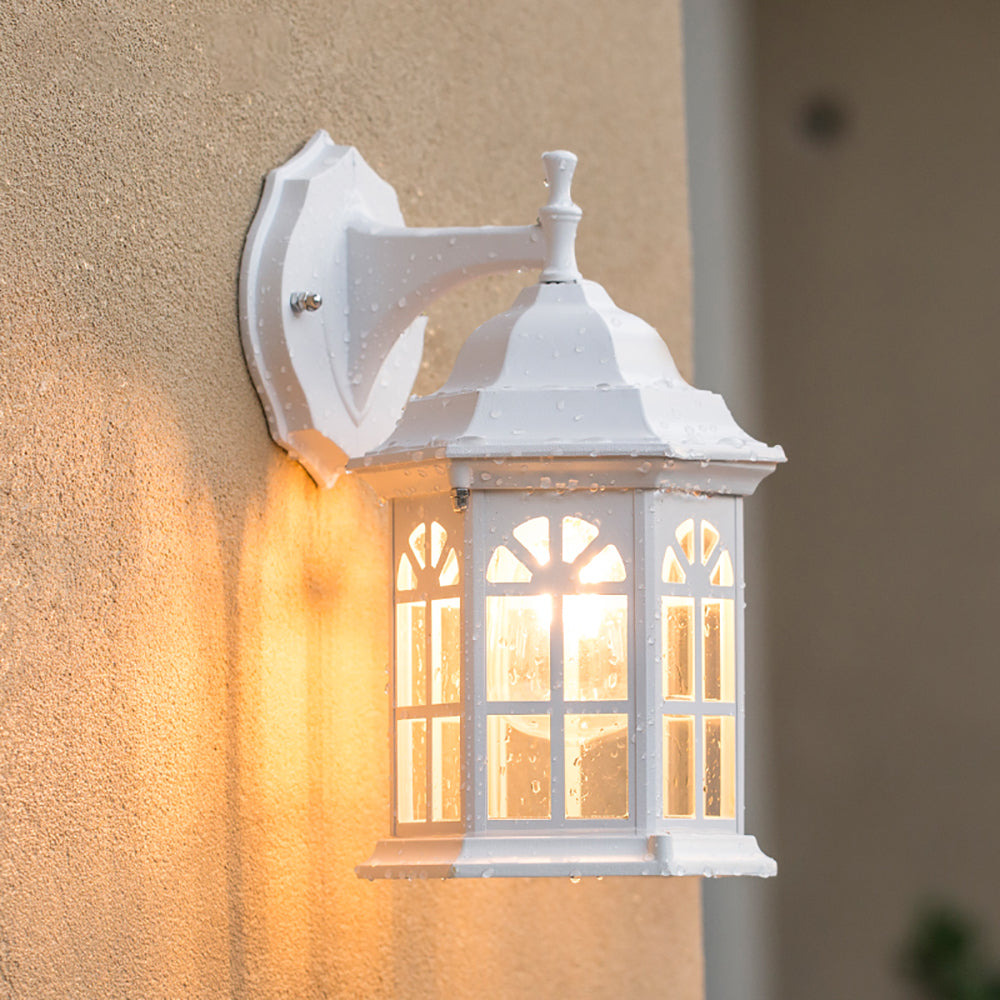Outdoor Lantern Light - 1 Light Outdoor Wall Sconce with Glass Shade, Aluminum Body, Waterproof Porch Lantern, Garage Lamp - Image 9