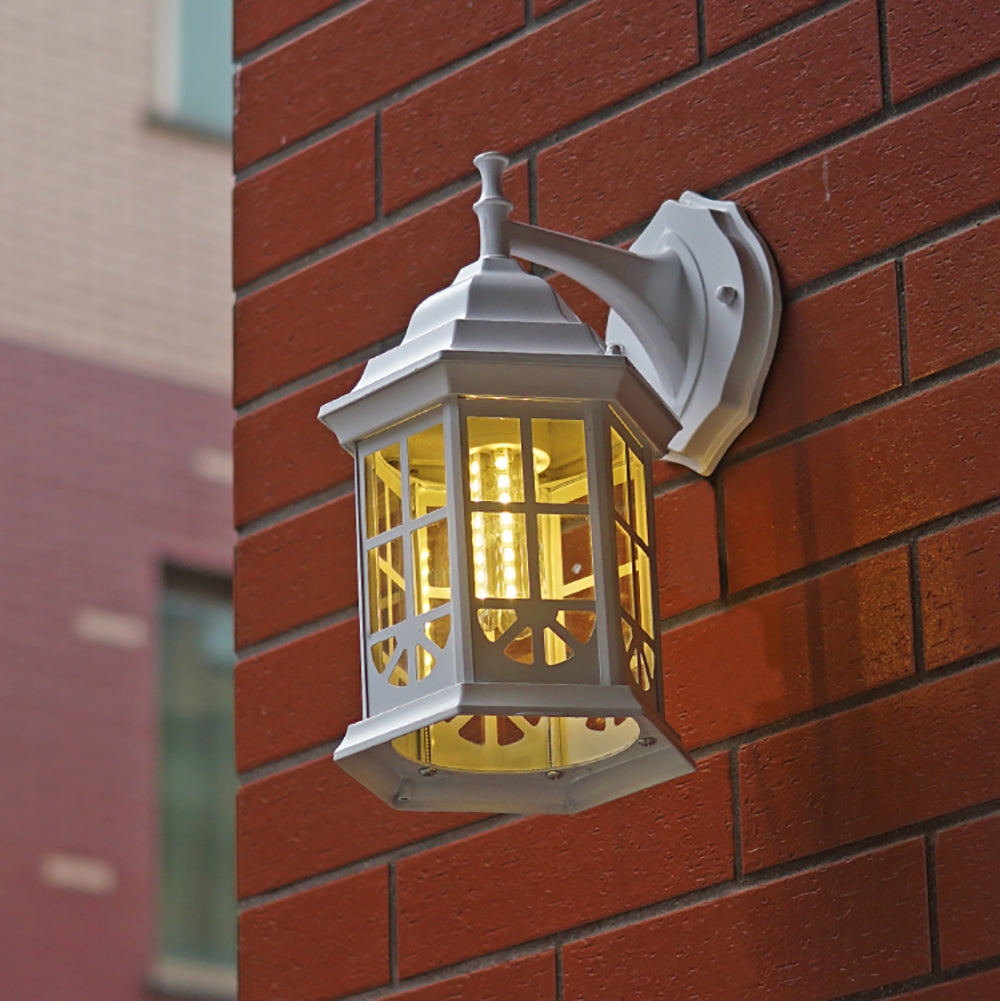 Outdoor Lantern Light - 1 Light Outdoor Wall Sconce with Glass Shade, Aluminum Body, Waterproof Porch Lantern, Garage Lamp - Image 8