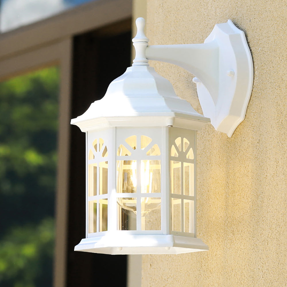 Outdoor Lantern Light - 1 Light Outdoor Wall Sconce with Glass Shade, Aluminum Body, Waterproof Porch Lantern, Garage Lamp - Image 7