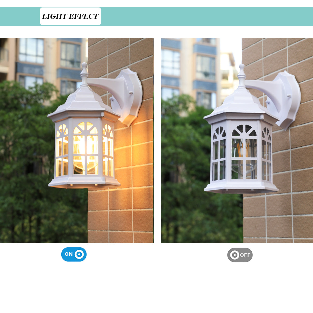 Outdoor Lantern Light - 1 Light Outdoor Wall Sconce with Glass Shade, Aluminum Body, Waterproof Porch Lantern, Garage Lamp - Image 11