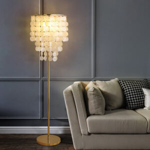Shell Floor Lamp Rustic Standing Light, 3 Lights Shell Lamp for Living Room Bedroom